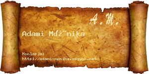 Adami Mónika névjegykártya